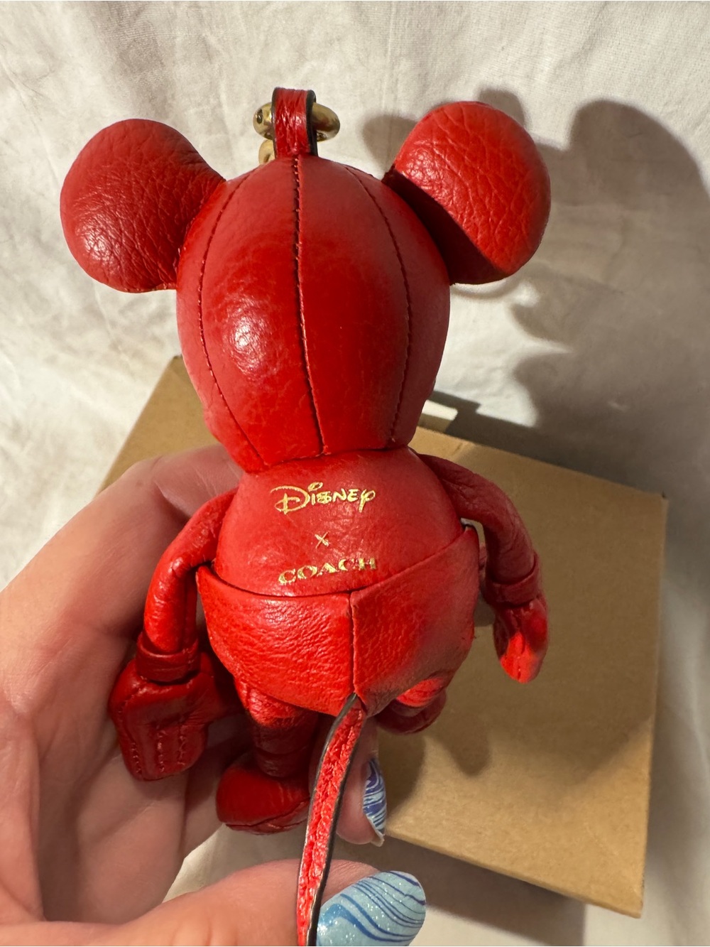 NWT Disney X Coach Red Leather Mickey Mouse Bag Charm - Picture 2 of 7